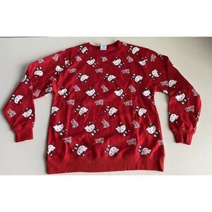 Hello Kitty All Over Red Crewneck Sweatshirt Women’s Sz M NEW No Tags Bioworld
